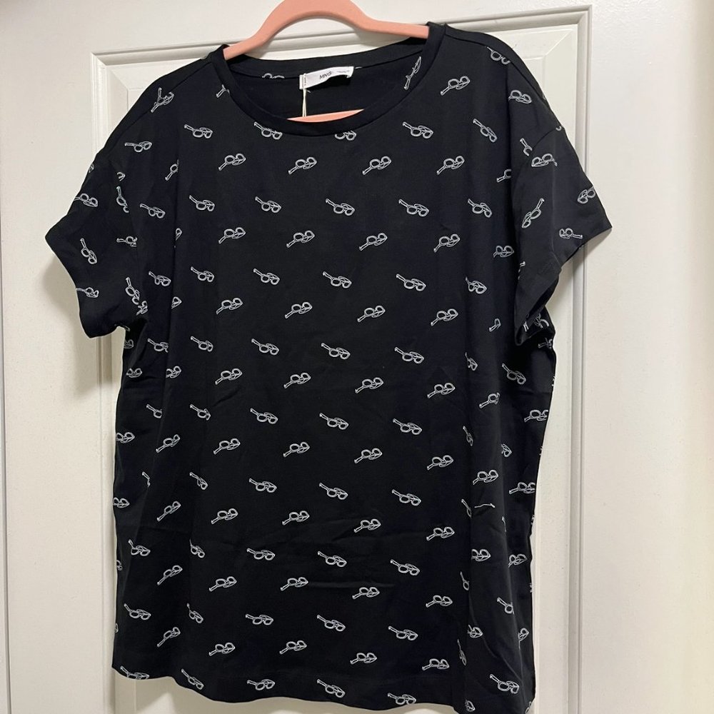 Mango black tshirt, size XL NWT